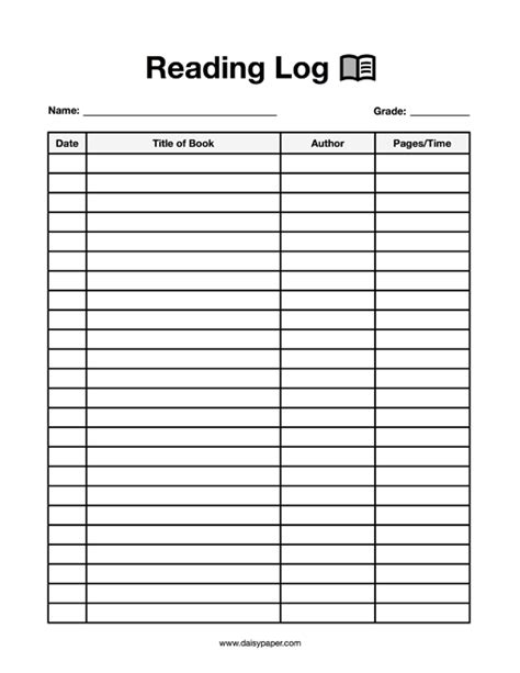 Afbeeldingsresultaten voor Elementary Reading Logs