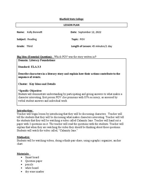 Image result for Example of Reading Lesson Plan