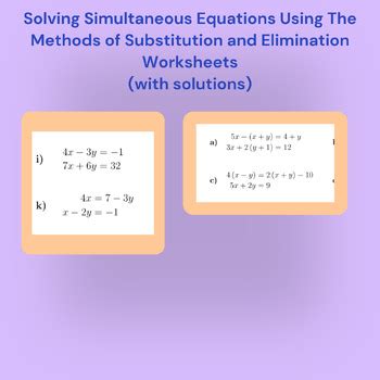 Solving Simultaneous Equations Elimination に対する画像結果