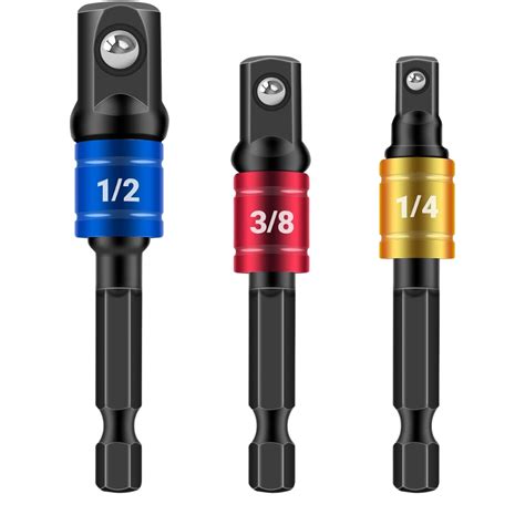 KR Socket Adapter/ Extension Set: 1/4", 3/8" and 1/2" (3-Piece) | Shop ...