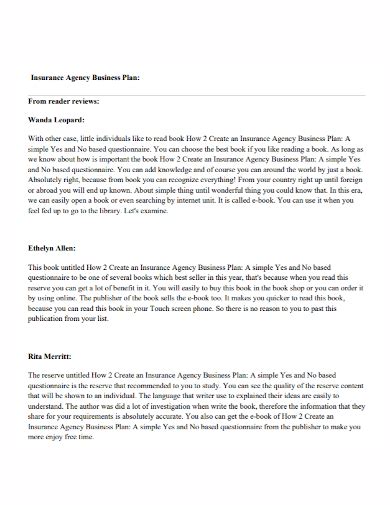 Insurance Agency Plan Sample に対する画像結果