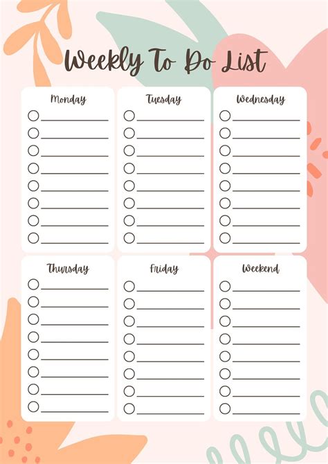 Image result for Free Sample to Do List Template