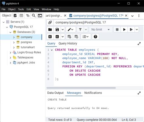 Image result for PostgreSQL Create Table Foreign Key