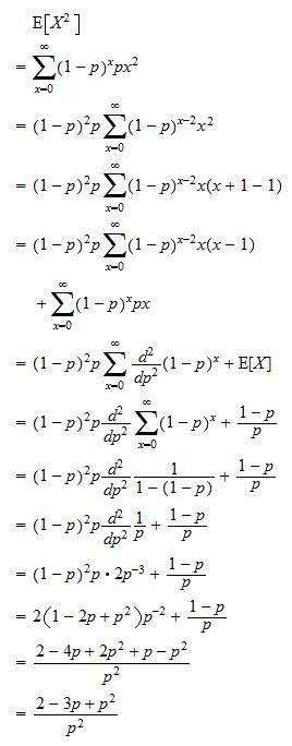 Image result for Variance in Geometric Distribution