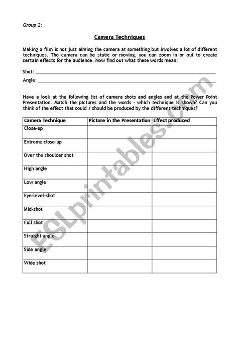 Camera Introduction Worksheet に対する画像結果