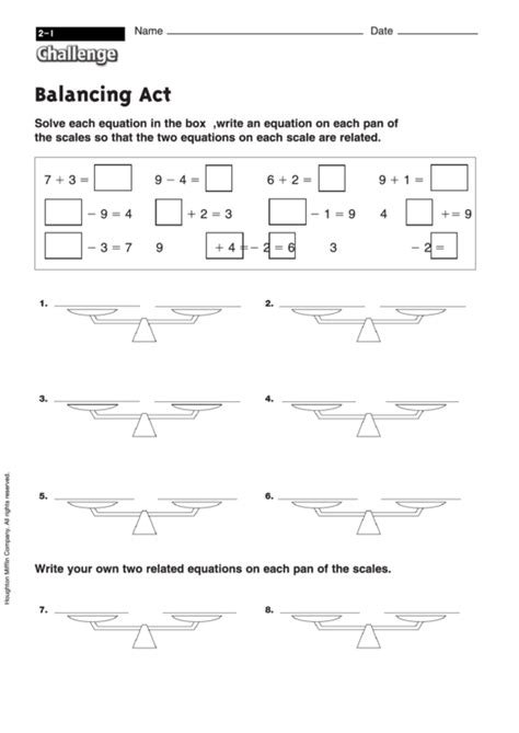 Balancing Act Worksheet Answer Key に対する画像結果