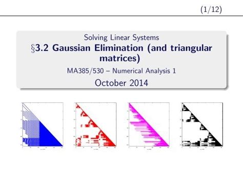 Bildergebnis für Gaussian Elimination Triangular Form