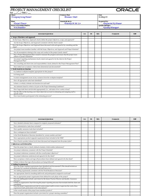 Image result for Project Management Checklist PDF