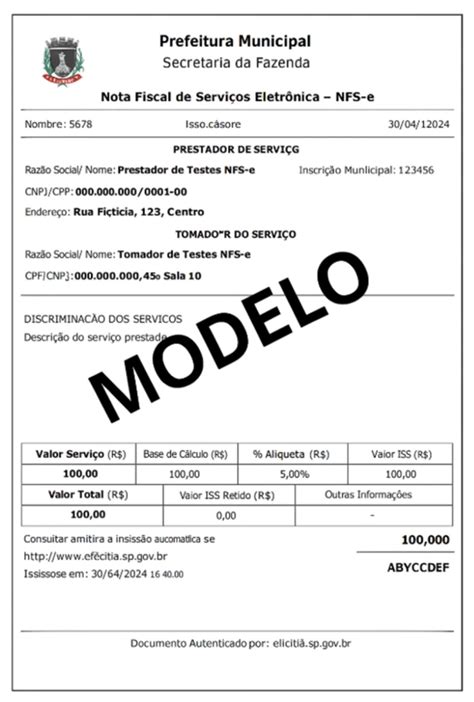 Afbeeldingsresultaten voor Modelo De Nota Fiscal NFS-e