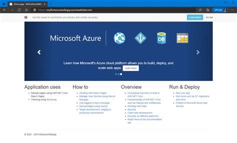 Azure .NET Apps に対する画像結果
