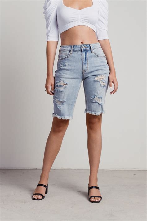 Image result for Distressed Denim Shorts