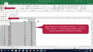 Image result for Simple Random Sample Excel