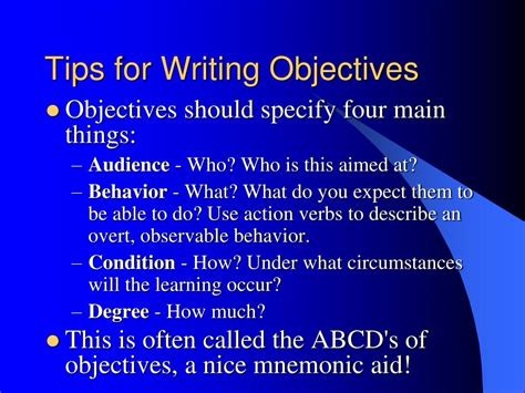 Toradh íomhá ar Writing Objectives for PowerPoint