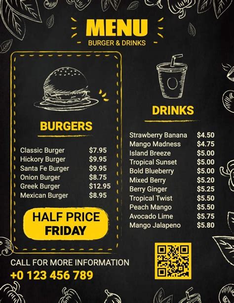 Burger Menu Design Ideas, Examples, and Samples