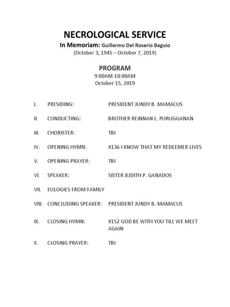 Necrological Service Program Template に対する画像結果