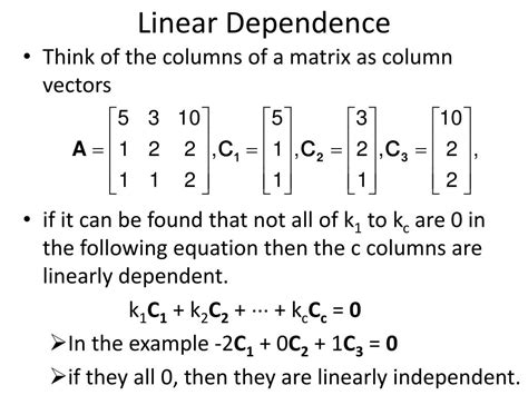 Matrix Linear Dependence に対する画像結果