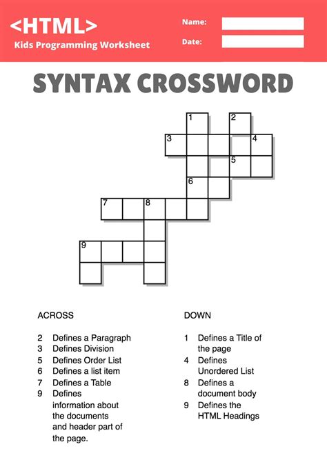 Image result for HTML Activity Worksheet