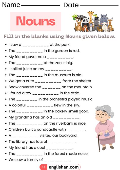 Image result for Modifying Nouns Worksheet