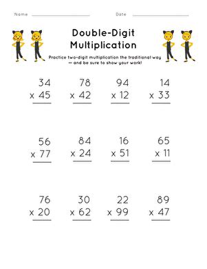 Math Worksheets 4th Grade Multiplication 2 Digits に対する画像結果