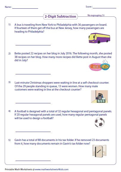 Image result for 2-Digit Adding and Subtraction Word Problems