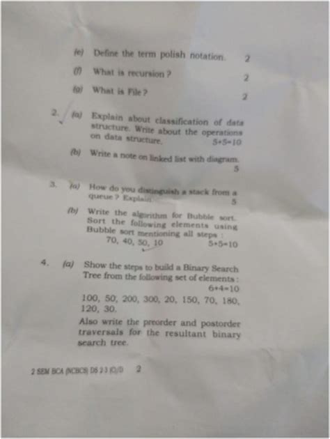 Image result for Data Structure Question Paper