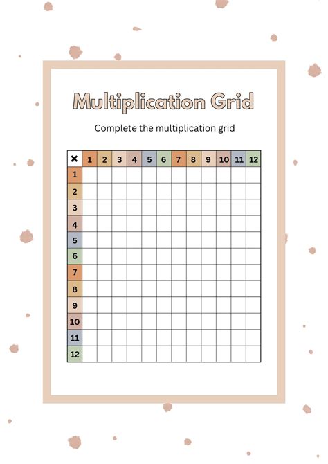 Image result for Multiplication Number Grid