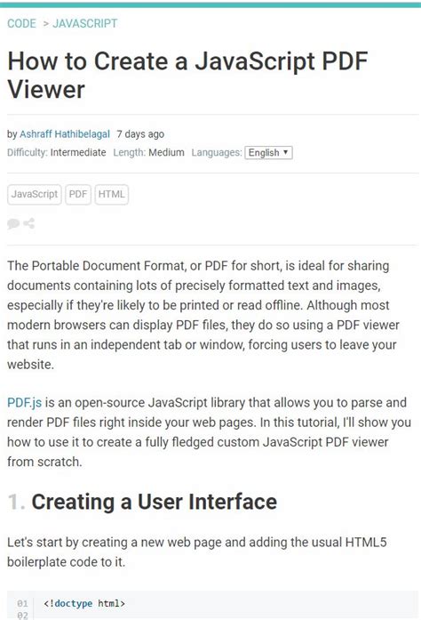 Toradh íomhá ar PDF Viewer JavaScript/HTML