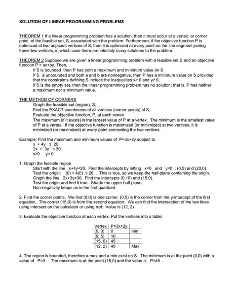 Image result for Linear Programming Problem Set Up