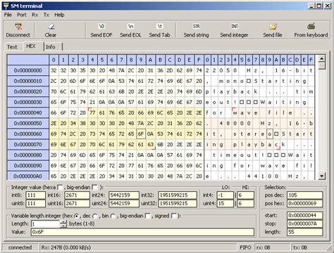 Toradh íomhá ar Serial Terminal Program