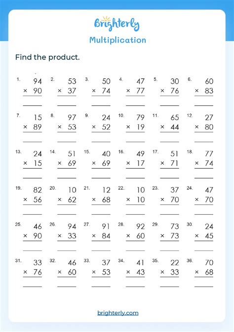 Free Multiplication Worksheets Grade 4 に対する画像結果