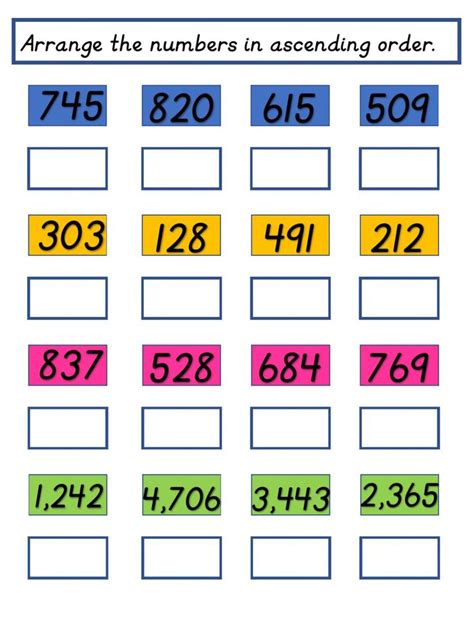 Image result for Arranging Numbers in Order Worksheet