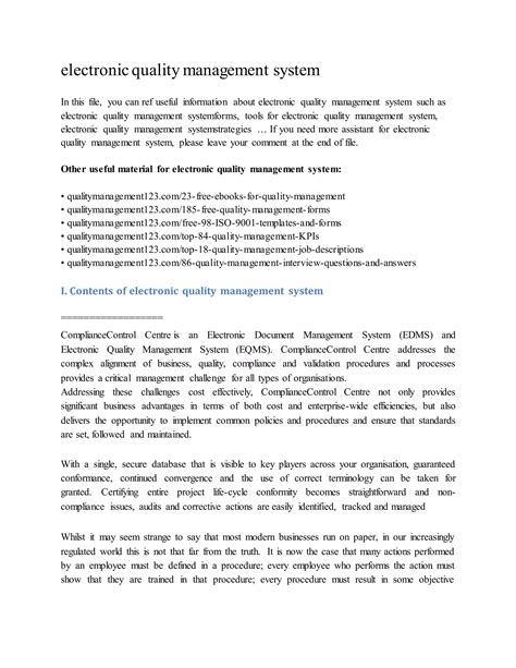 Image result for Electronic Quality Management System