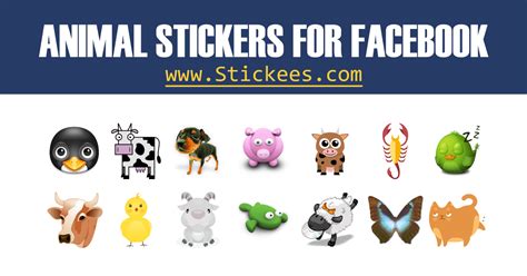 Animal Stickers for Facebook Timeline, Chat & Email | Stickees.com
