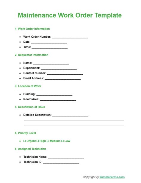 Image result for Maintenance Work Order Request Form