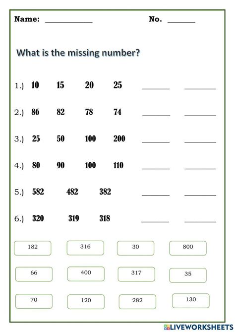 Complete the Number Pattern Worksheet に対する画像結果