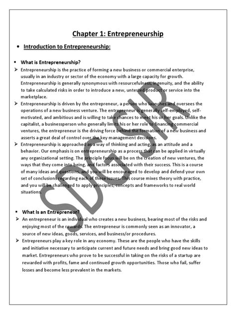 Image result for Entrepreneurship Management Notes PDF
