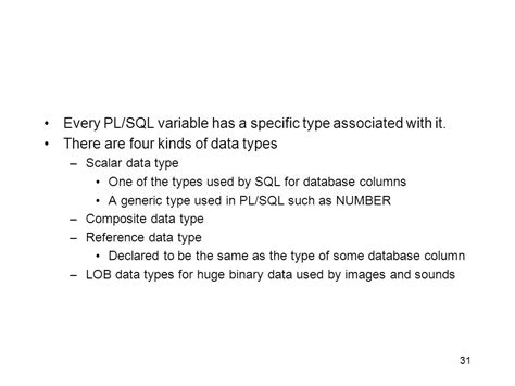 Image result for Data Type in PL/SQL