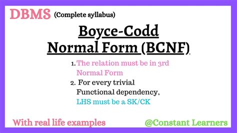 Image result for Boyce-Codd Normal Form Example