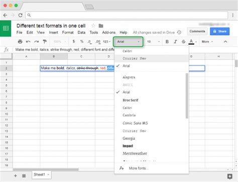 Image result for Google Sheets Cell Formatting Text