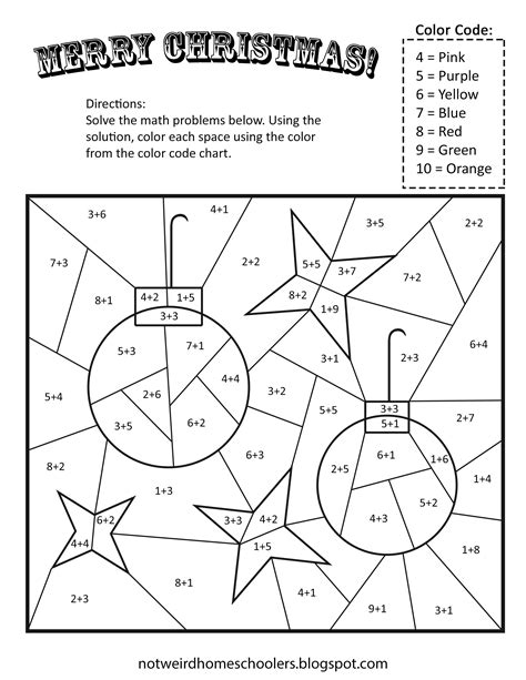Image result for Coloring Christmas Pages with Basic Math