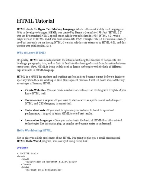 Image result for Learning Path of HTML in Deteils PDF