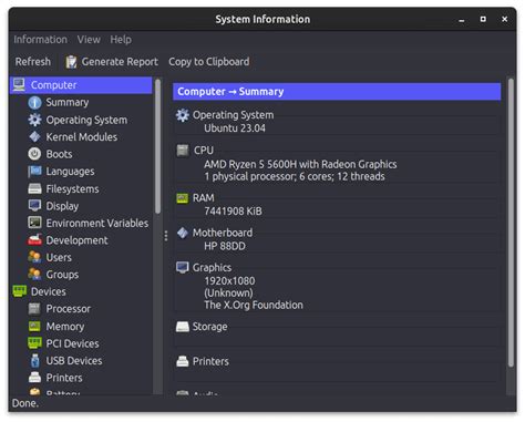 Toradh íomhá ar Linux Ubuntu System