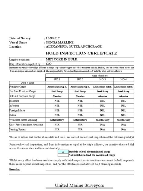 Toradh íomhá ar Hold Point Inspection