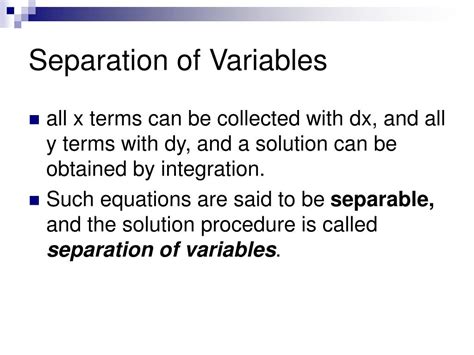 Image result for Separation of Variables Second Order