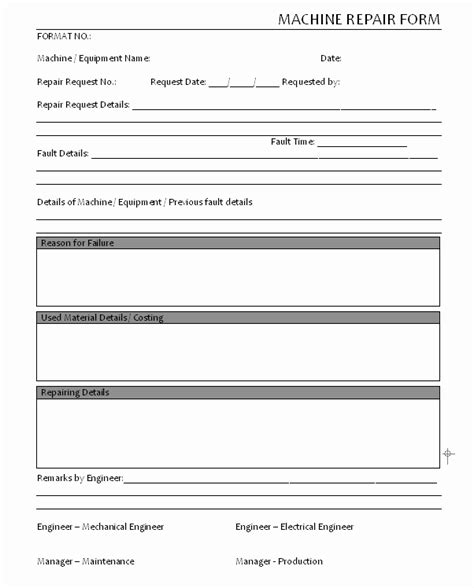 Toradh íomhá ar Machine Repair Form