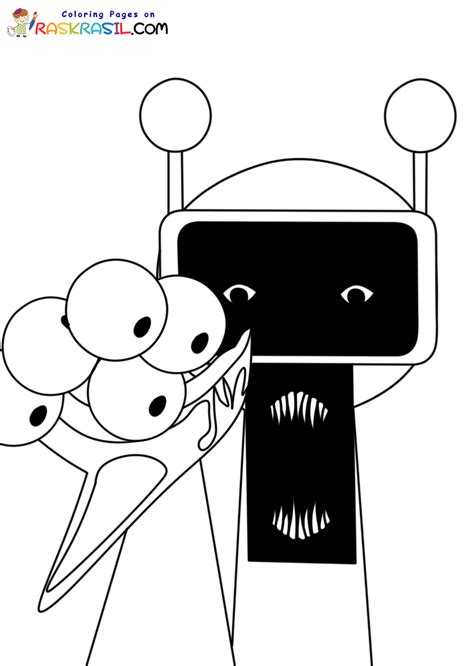 Sprunki Horror Fun Bot Coloring Pages に対する画像結果