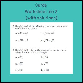 Image result for Surds Worksheet Cuemath