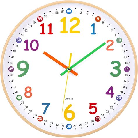 VINILITE Kids Wall Clock Learn to Tell the Time Clock Learning Clock ...