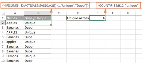How to Only Count Distinct Text in Excel Formula for Each Row に対する画像結果