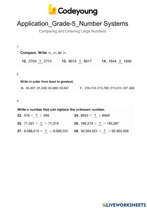 Image result for Large Numbers Worksheet